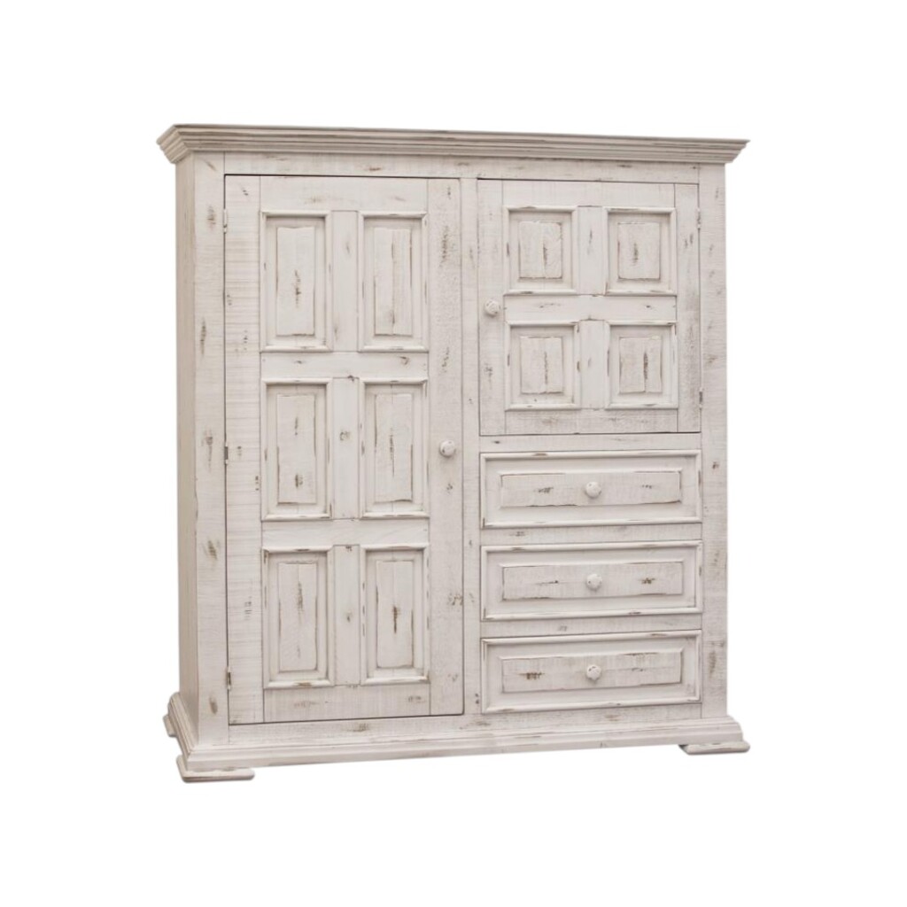 55 Inch Solid Wood Three Drawer Gentlemans Chest In White by Homeroots ...