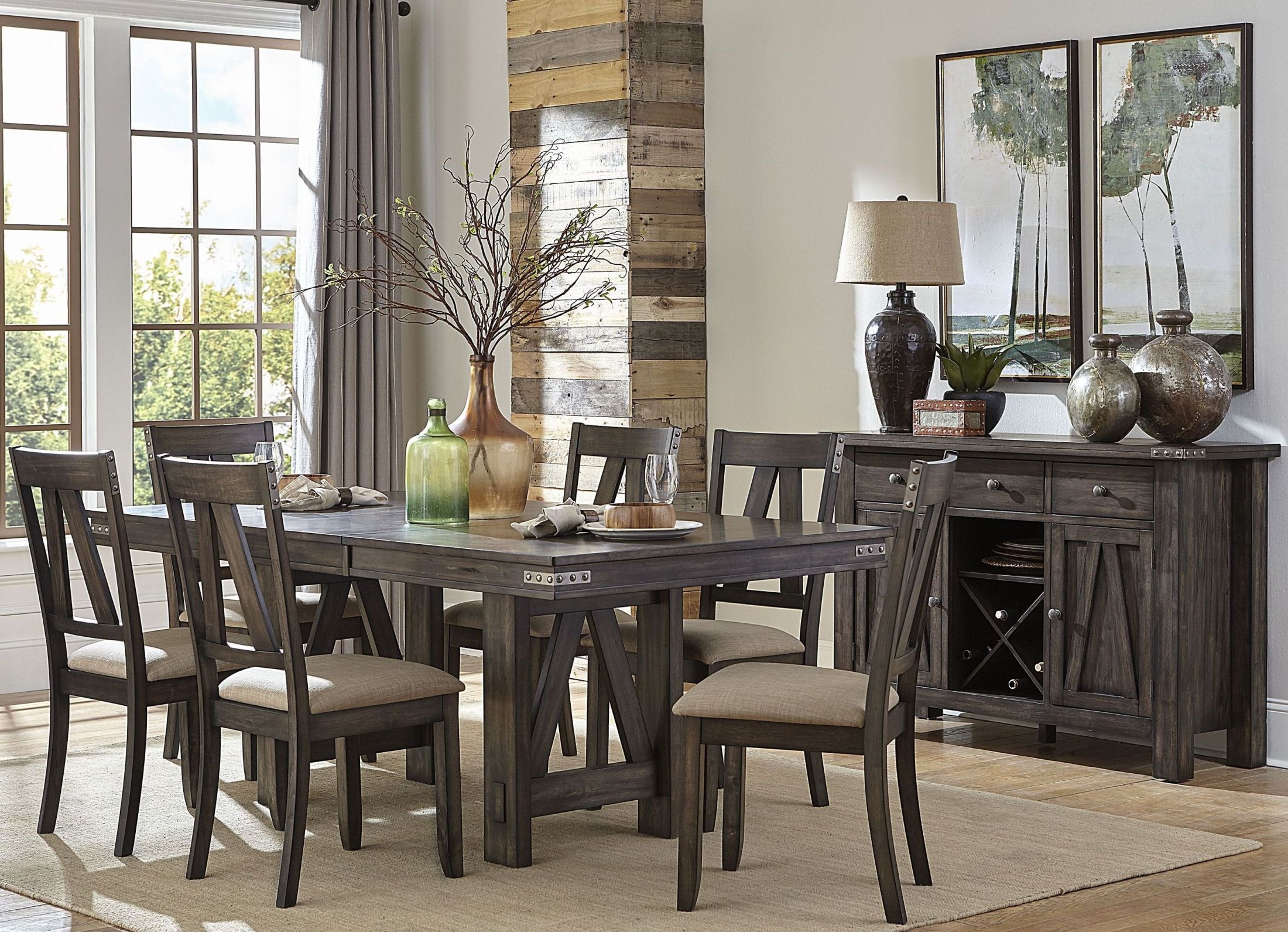 Homelegance Mattawa Brown Extendable Dining Room Set Mattawa