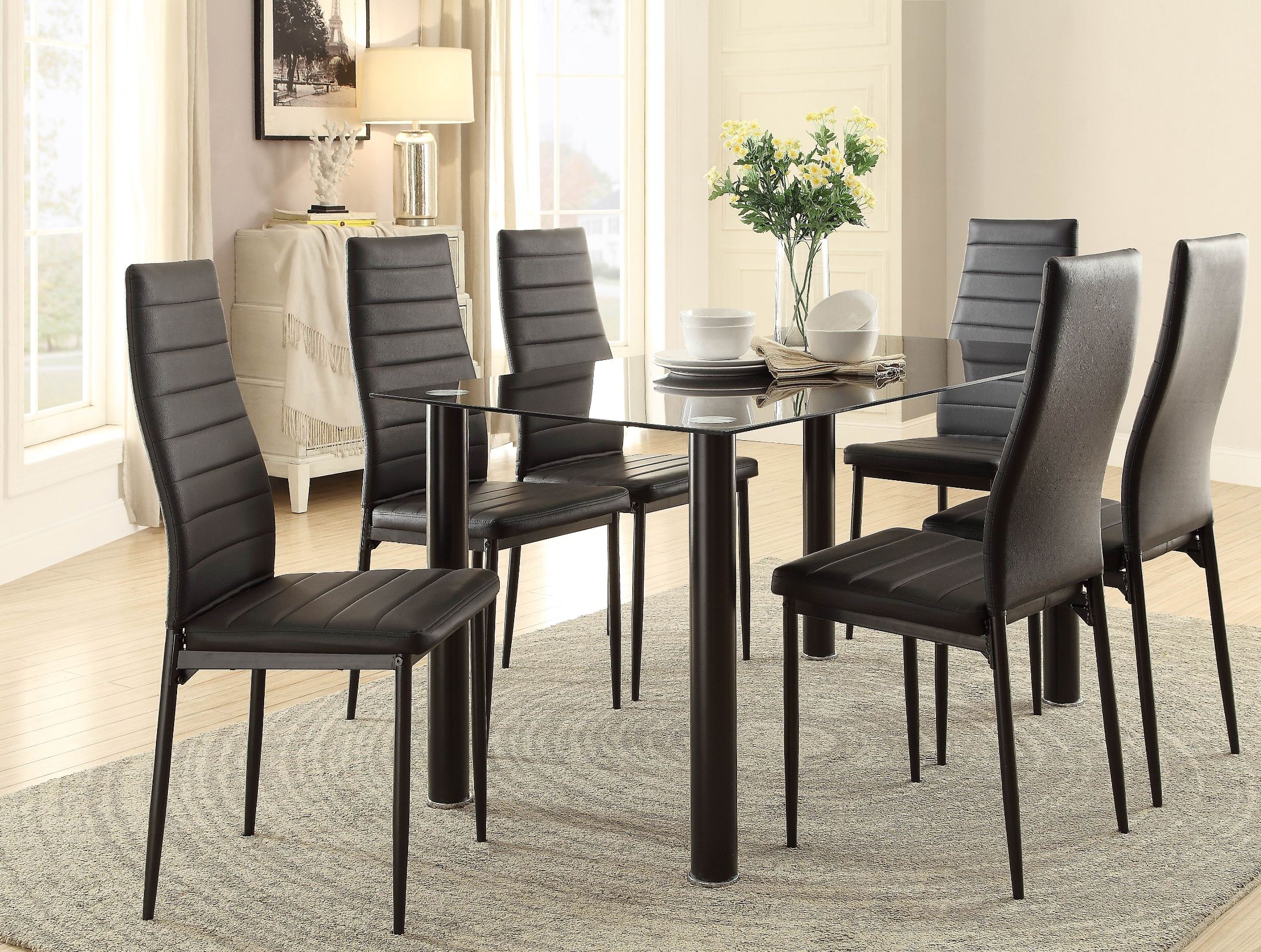 Florian Black Dining Room Set 1stopbedrooms