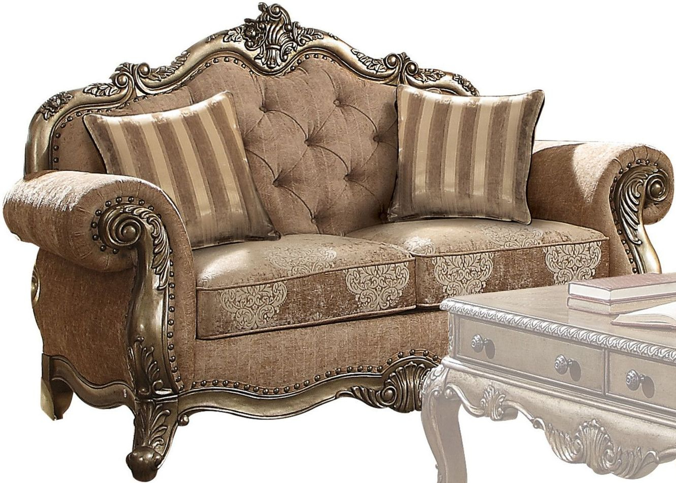 ACME Furniture 裏地剥がれあり　TRIGONRUG Ragenardus Vintage Oak Loveseat by ACME | 1StopBedrooms