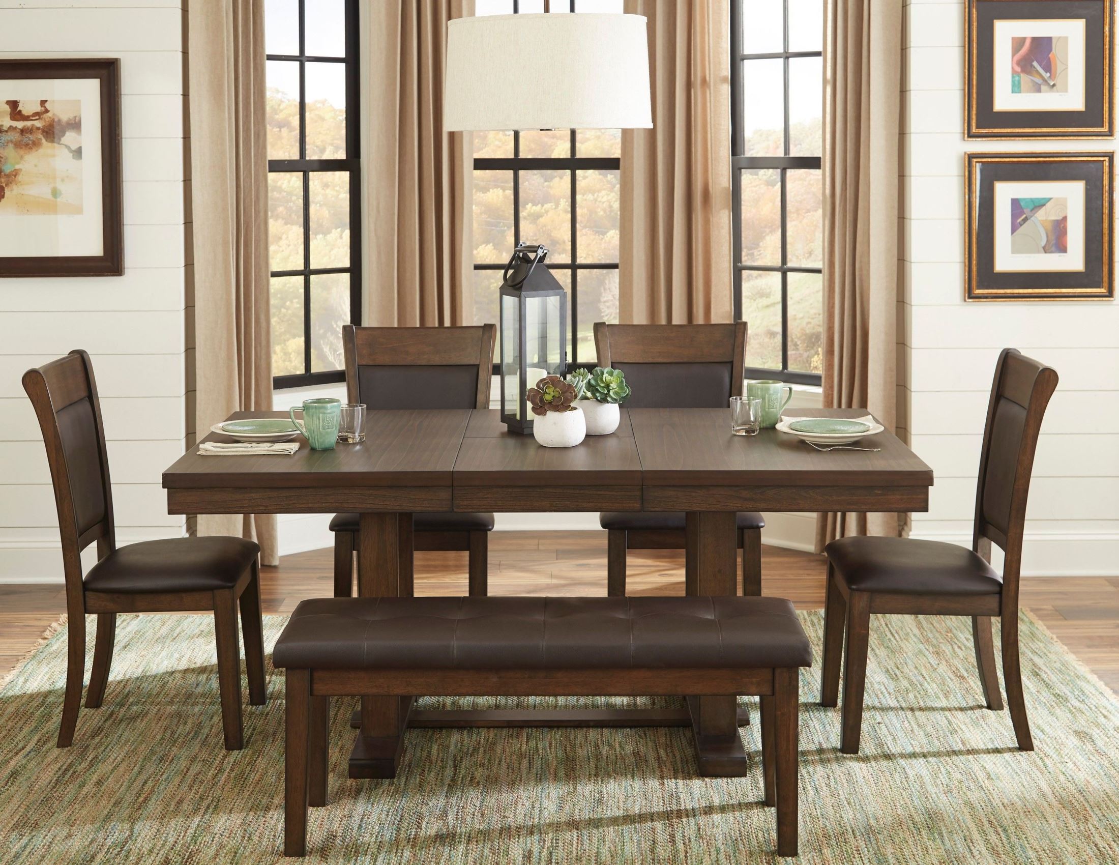 Wieland Light Rustic Brown Extendable Dining Room Set - 1StopBedrooms