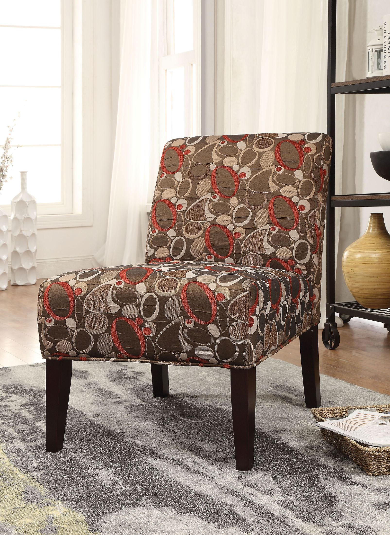 ACME Aberly Brown Pattern Accent Chair Aberly Collection