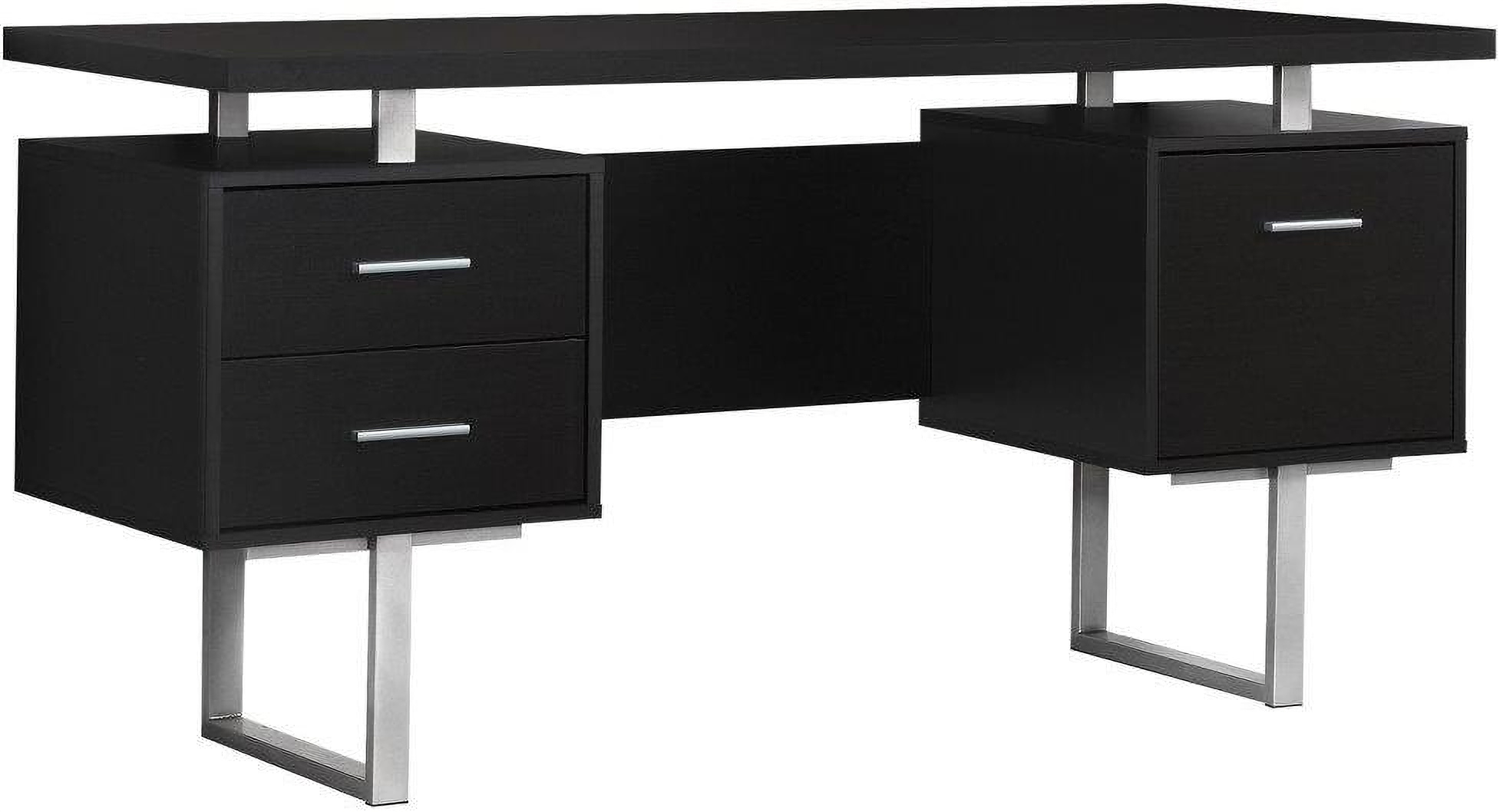 60 White Corner Desk with Storage by Monarch 