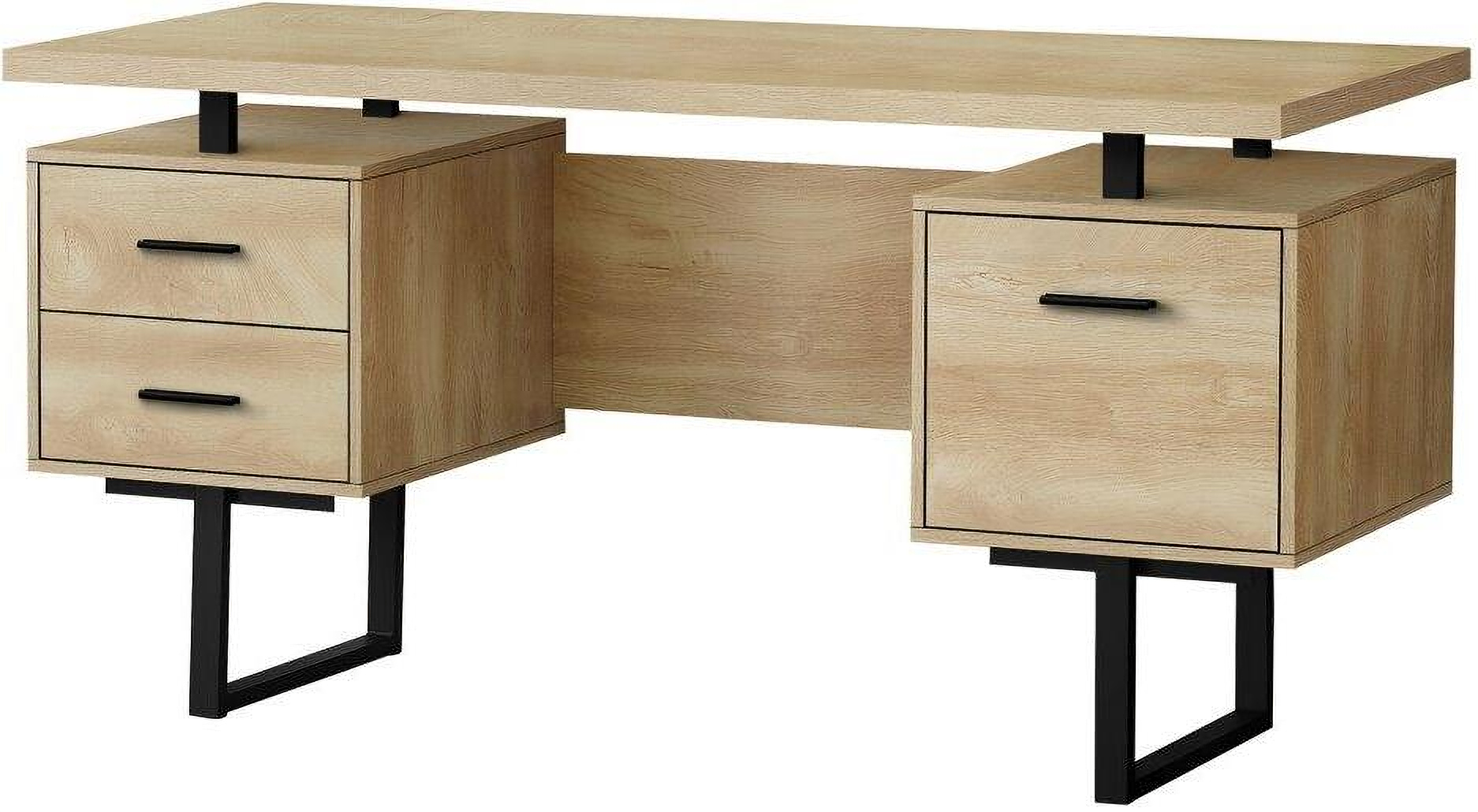 60 Inch Computer Desk In Natural by Monarch Specialties | 1StopBedrooms