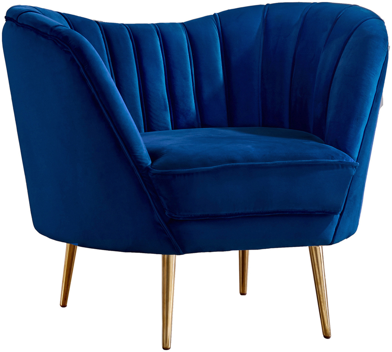 Meridian Margo Velvet Chair in Navy 622Navy-C - 1StopBedrooms