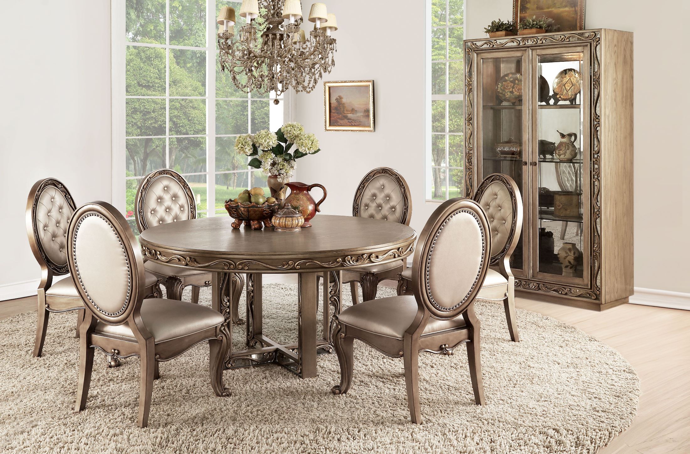 Orianne Antique Gold Dining Room Set