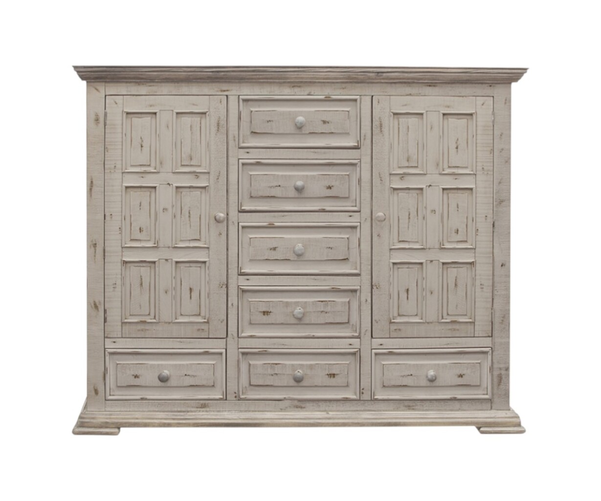 64 Inch Solid Wood Seven Drawer Gentlemans Chest In White by Homeroots ...