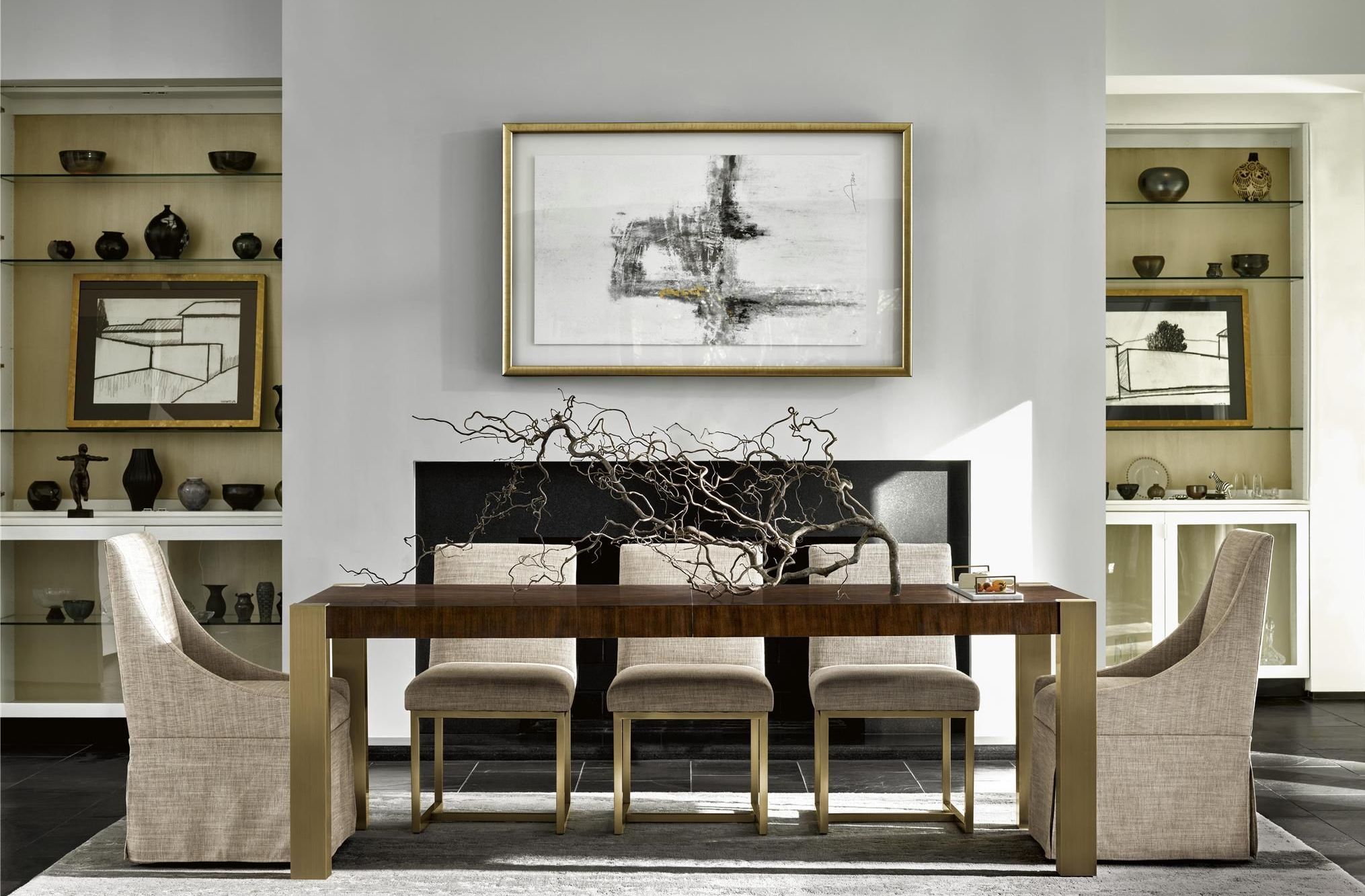 Modern Gibson Brown And Gold Dining Room Set 1stopbedrooms