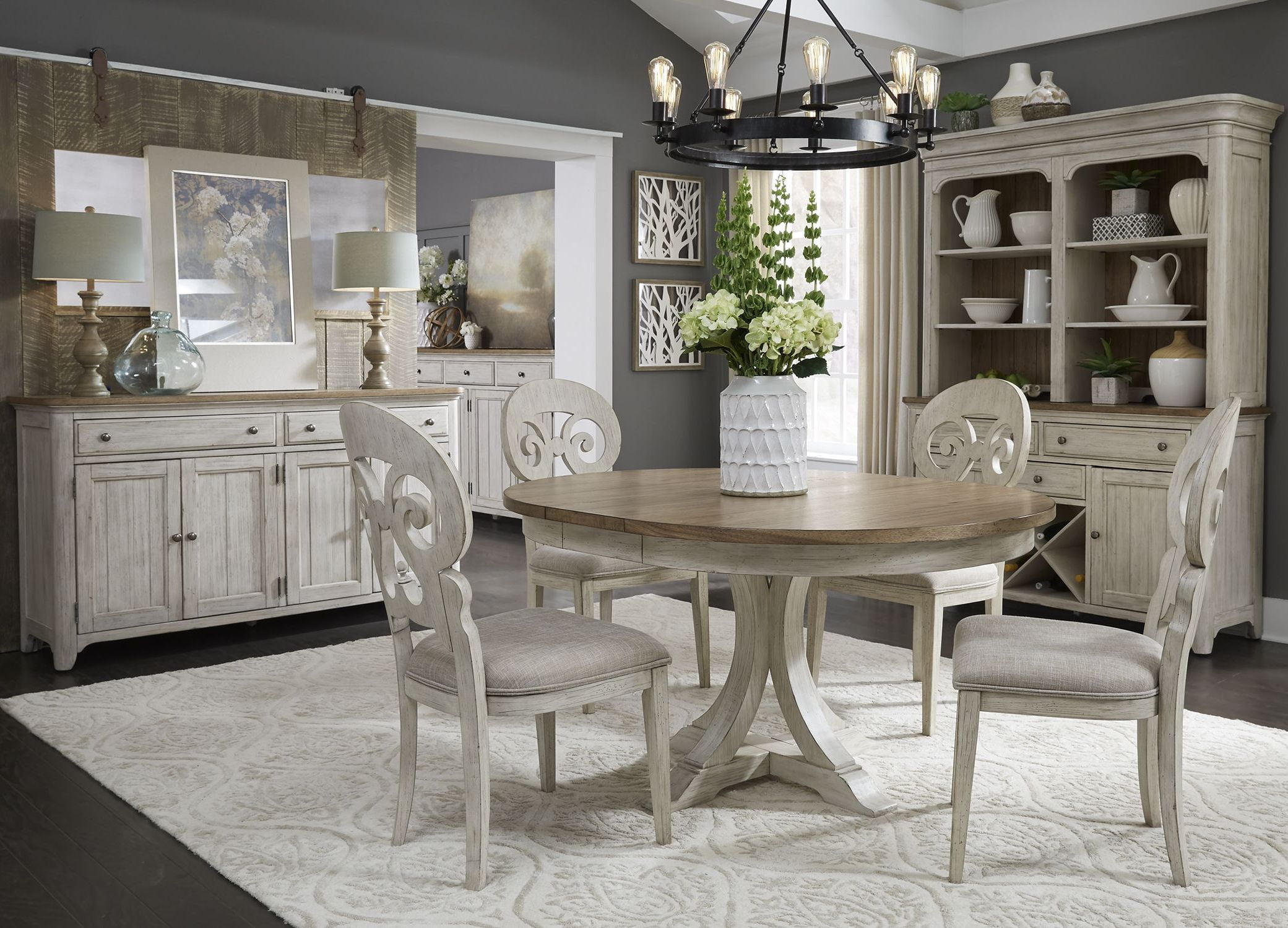 antique white dining room