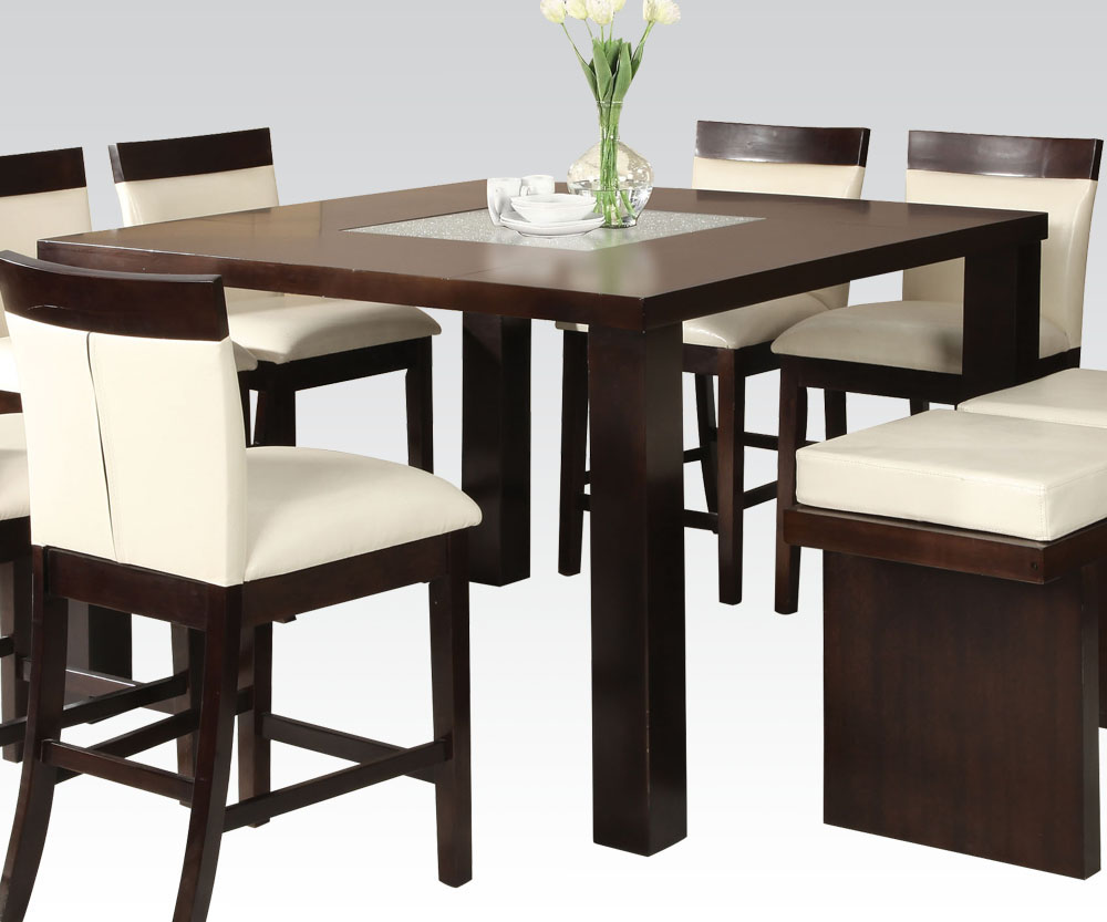 Acme Keelin Dining Table With Insert Table Top In Espresso 71035
