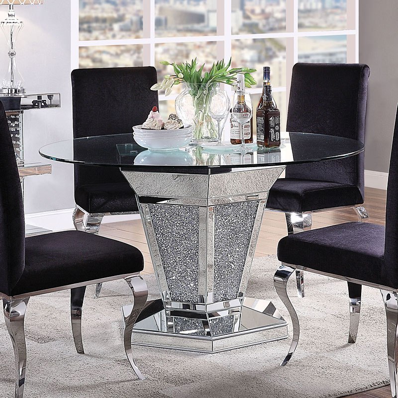 Nie Round Dining Table 1stopbedrooms, Mirrored Round Dining Table