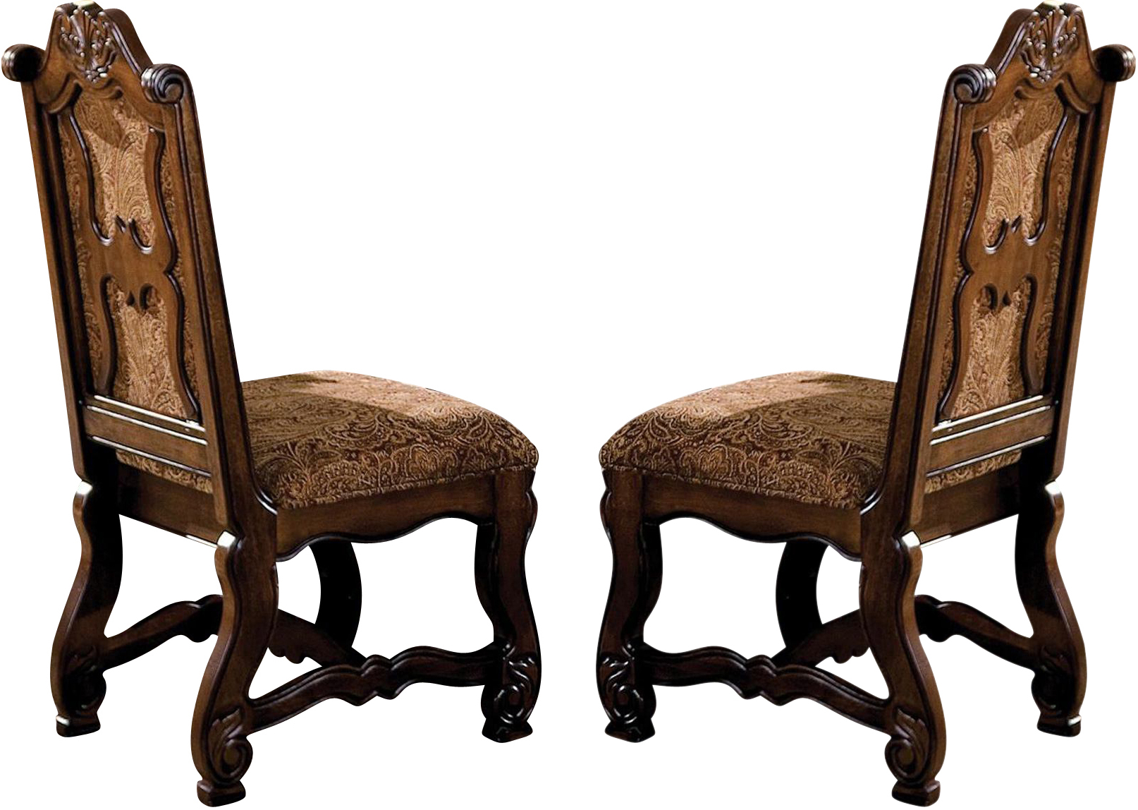 Crown Mark Neo Renaissance Dining Side Chair In Warm Brown Set Of 2 2401s