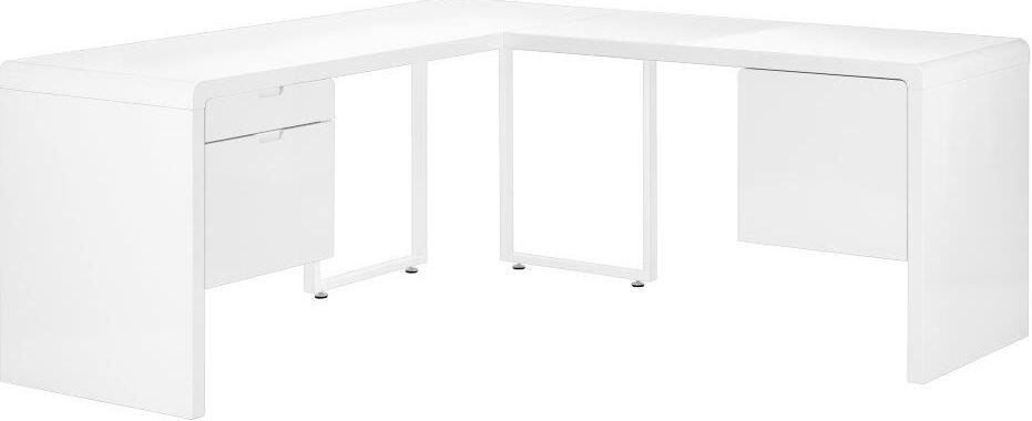 72 Inch Computer Desk In High Glossy White With Left Or Right Faceing ...