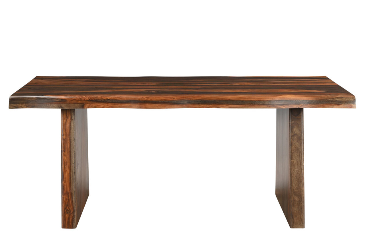 74 Inch Solid Wood Dining Table In Dark Brown by Homeroots | 1StopBedrooms