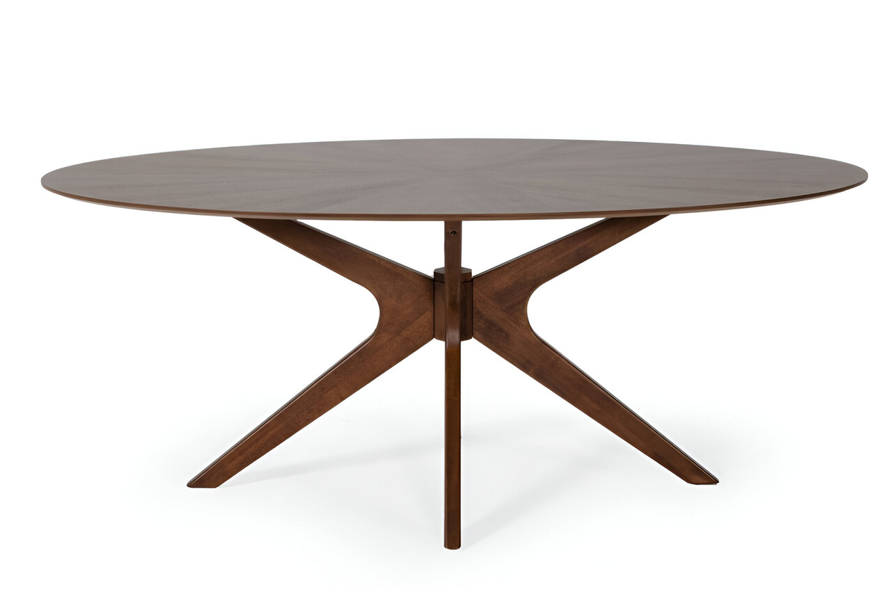 75 Inch Oval Solid Manufactured Wood Pedestal Base Dining Table In ...