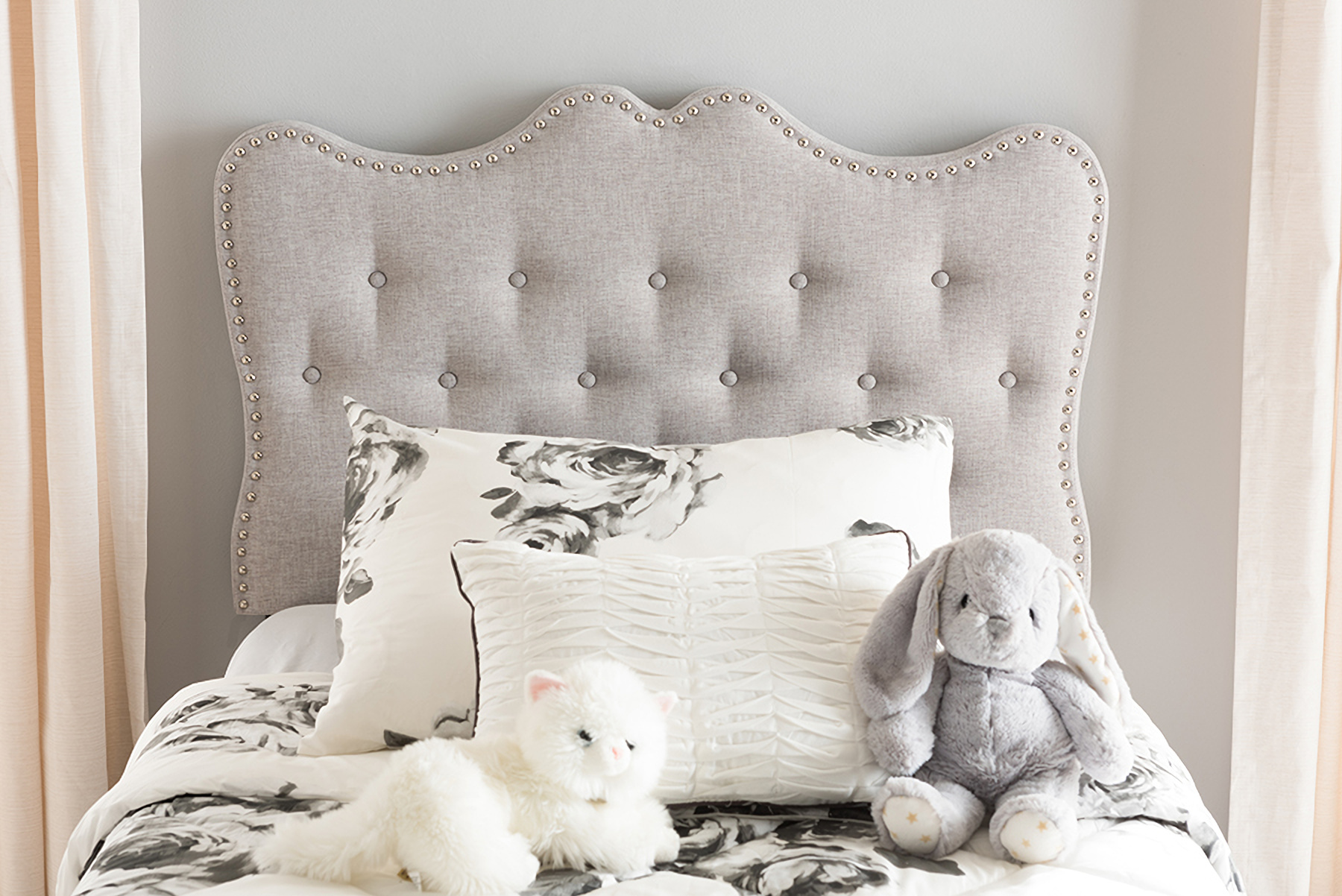 Baxton Studio Emma Modern And Contemporary Greyish Beige Fabric