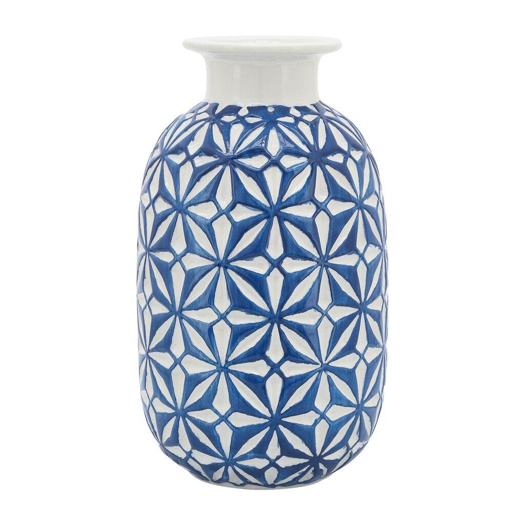 8 Inch Daisy Vase In Blue 1StopBedrooms