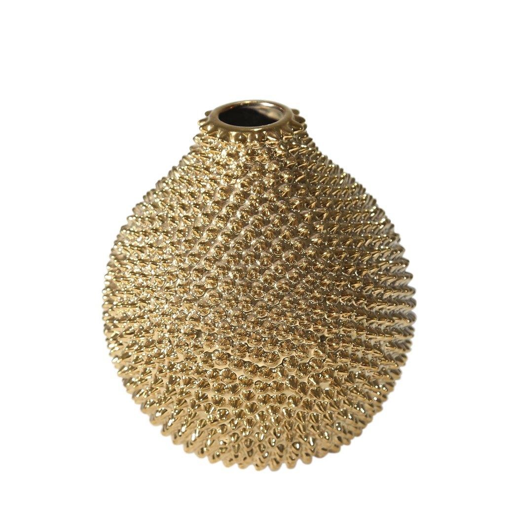 8 Inch Ec Gold Spiked Ceramic Vase by Sagebrook | 1StopBedrooms