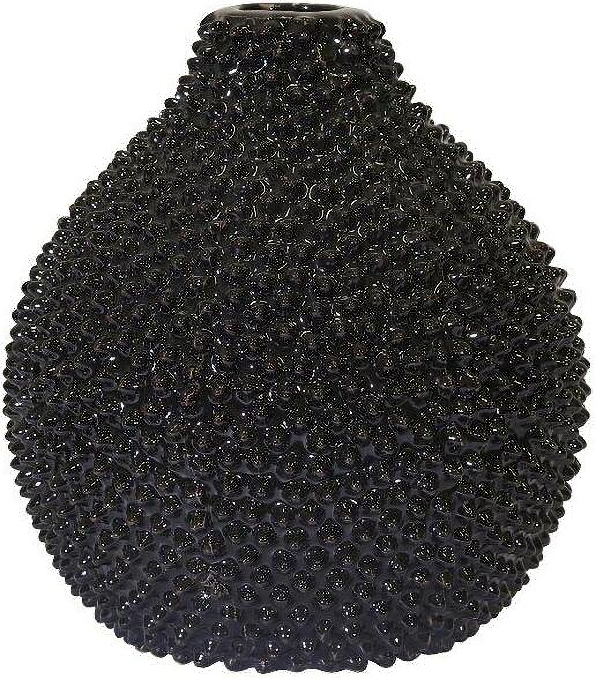 8 Inch Gloss Black Spiked Ceramic Vase by Sagebrook | 1StopBedrooms