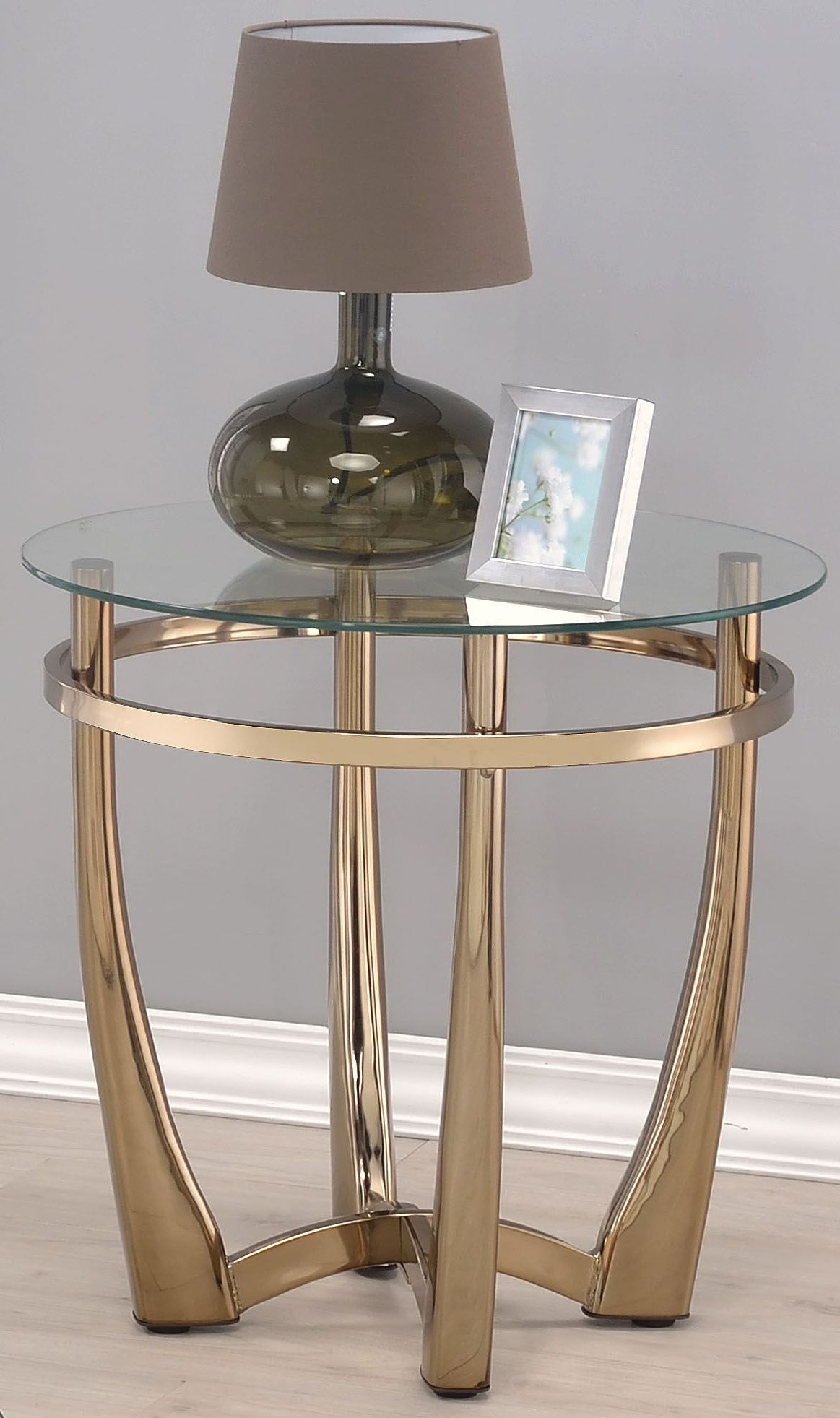 glass end table with lamp