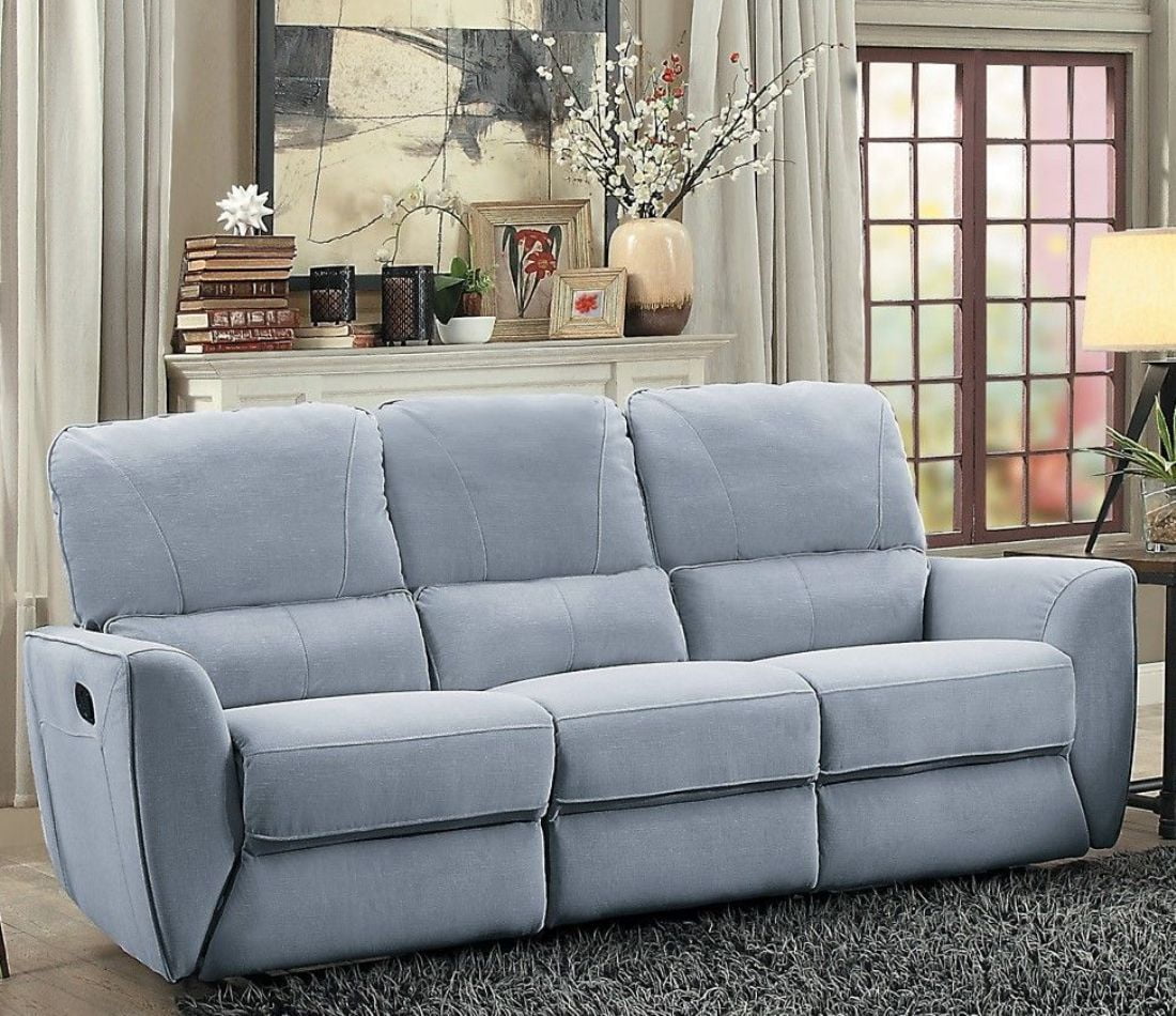 homelegance dowling light gray double reclining sofa