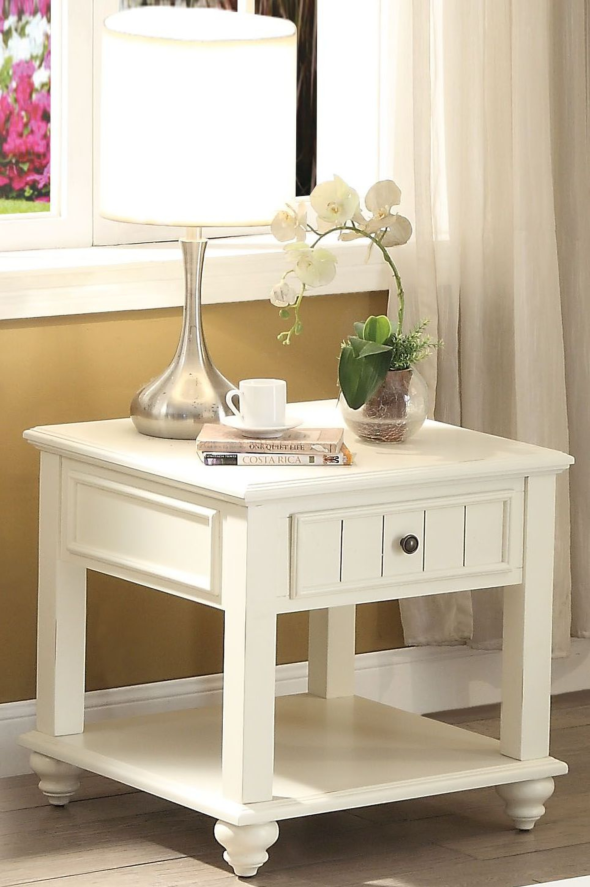 ACME Natesa White Washed End Table Natesa Collection 7 Reviews