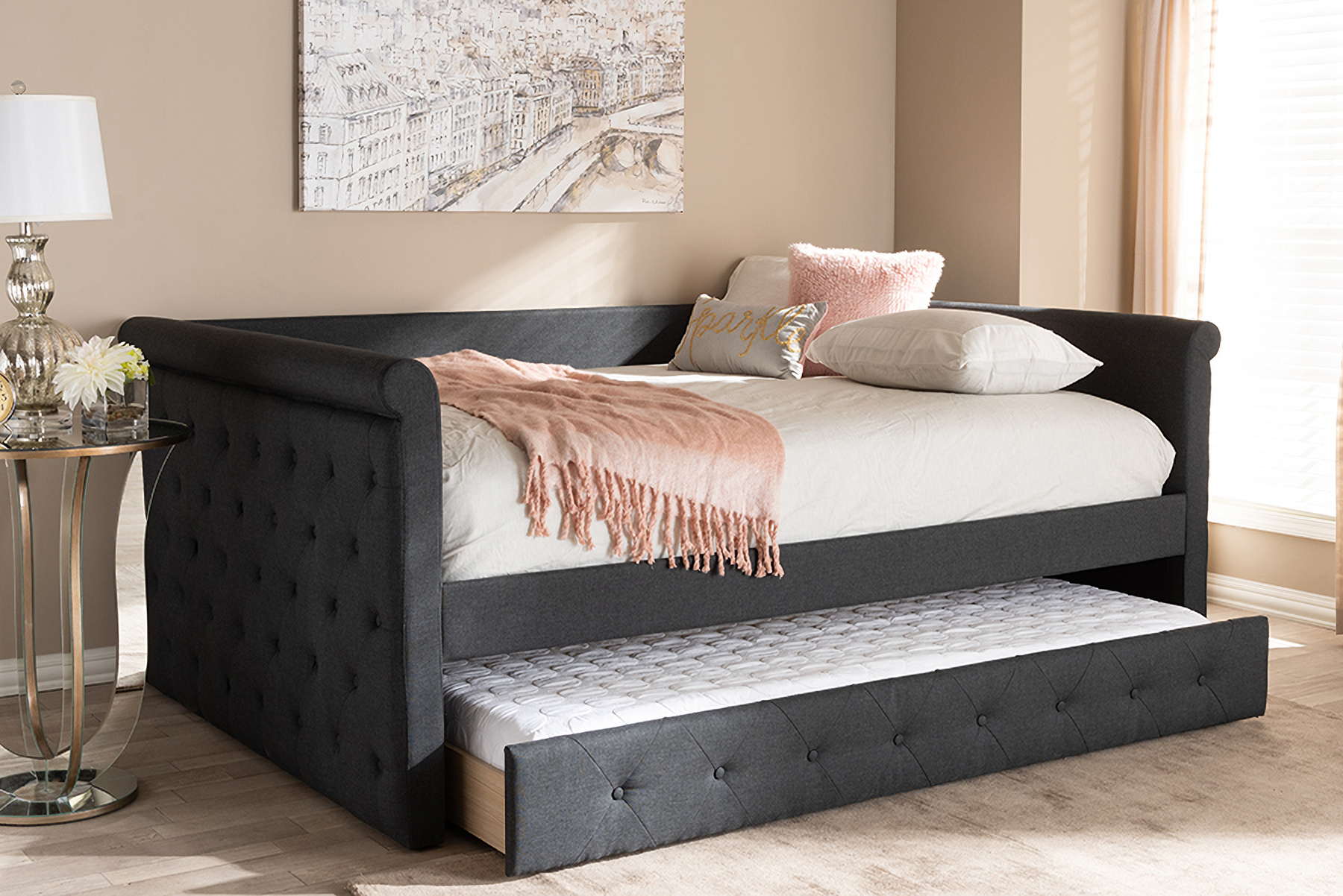 Black full size daybed store with storage