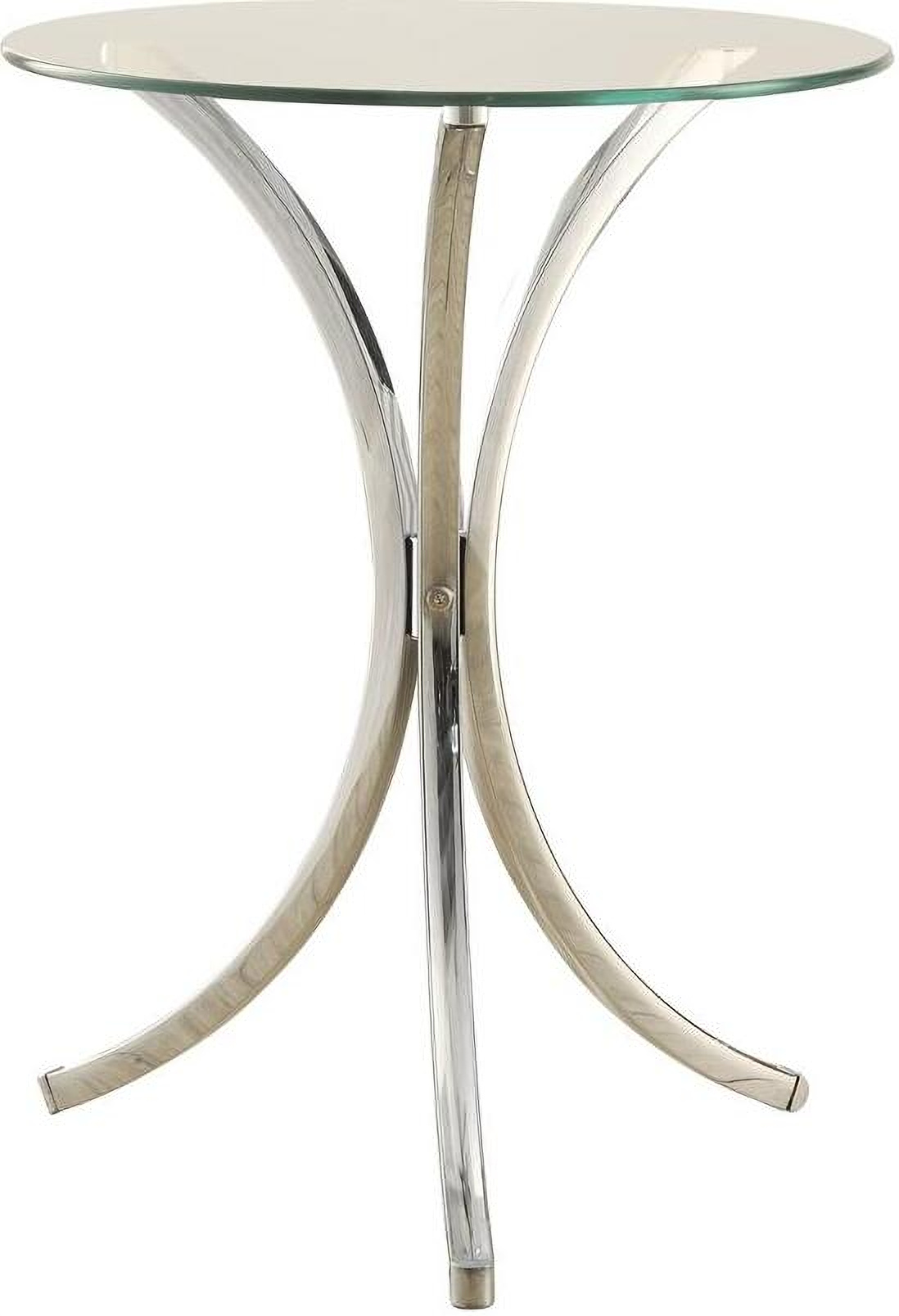Clomr Table Eloise Round Accent Table with Curved Legs Chrome by Coaster ...