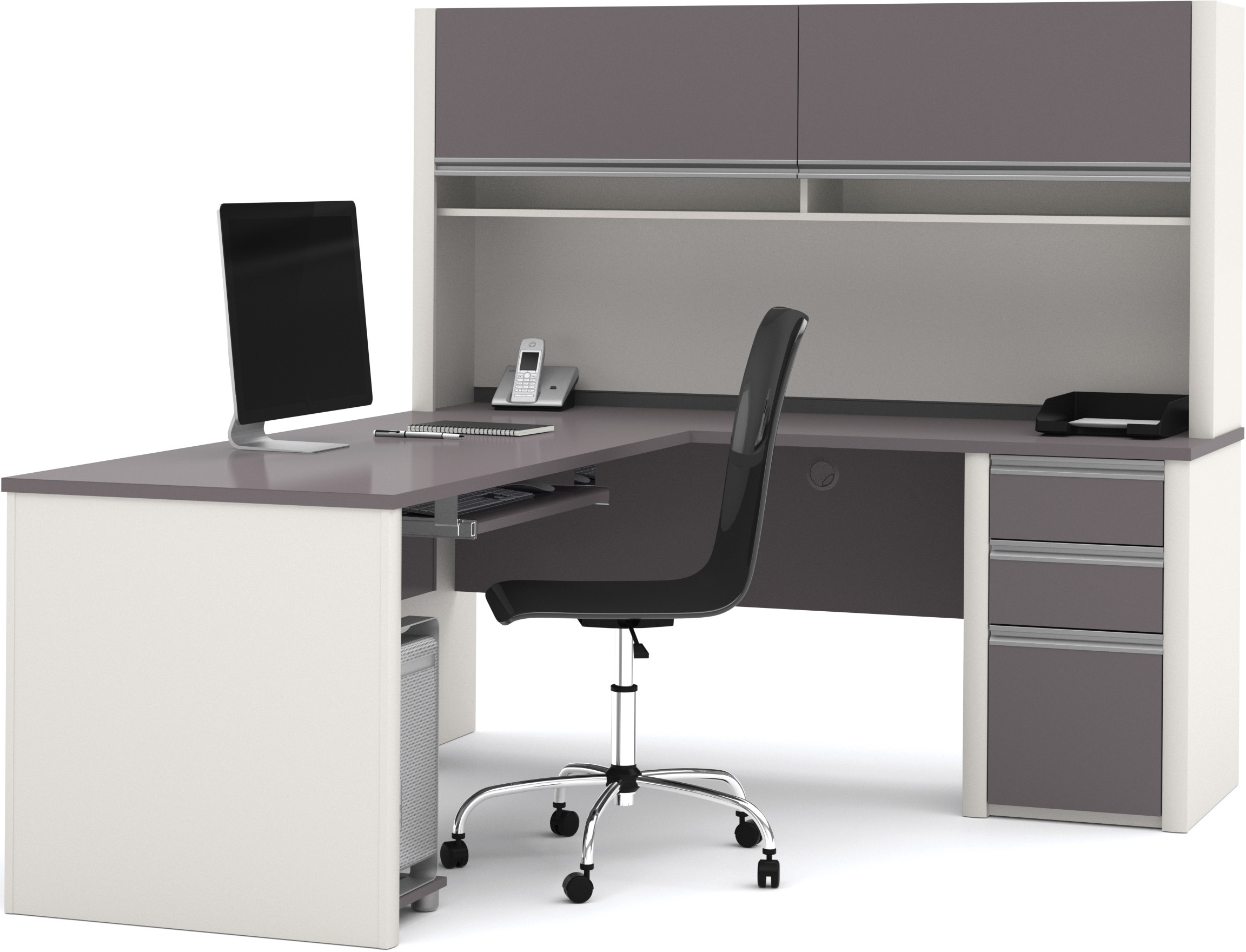 Connexion Slate and Sandstone L-Shaped Workstation Kit