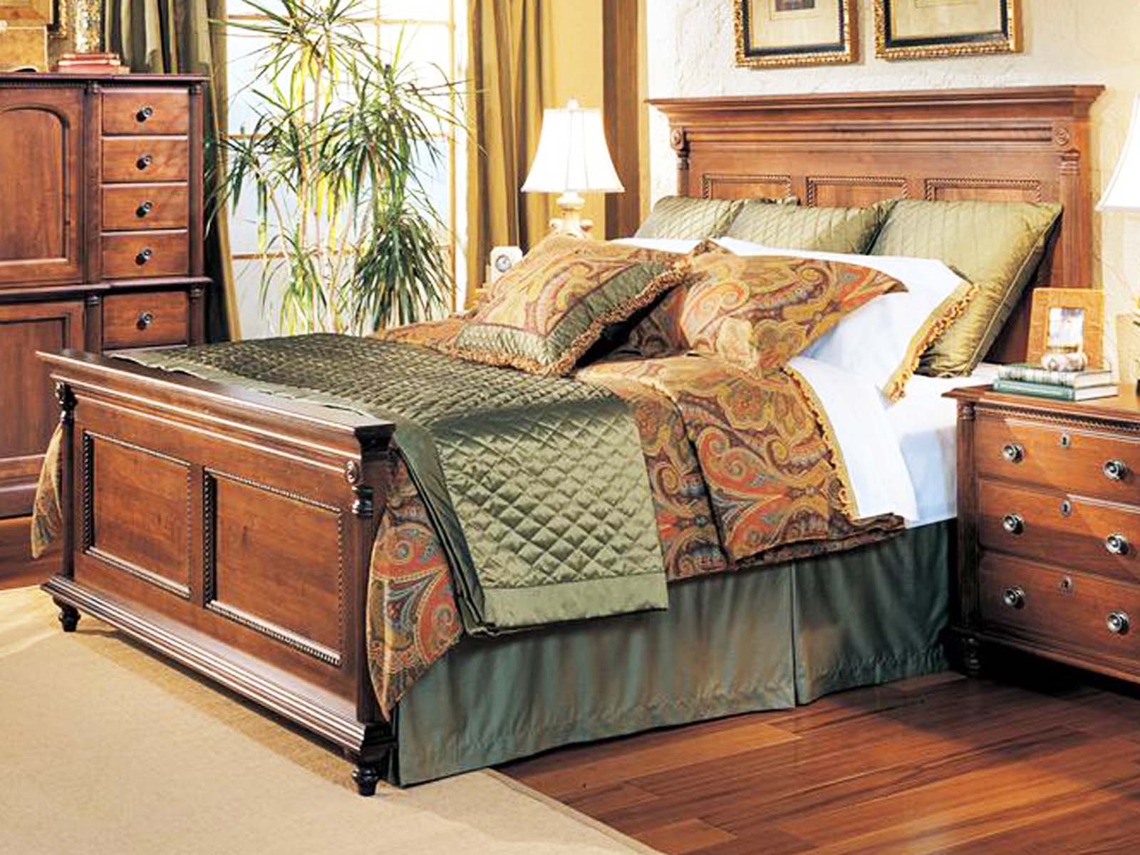 Durham Furniture Savile Row Queen Panel Bed In Victorian Mahogany