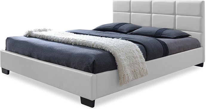 Baxton Studio Vivaldi Modern And, Grey Leather Bed Frame Queen