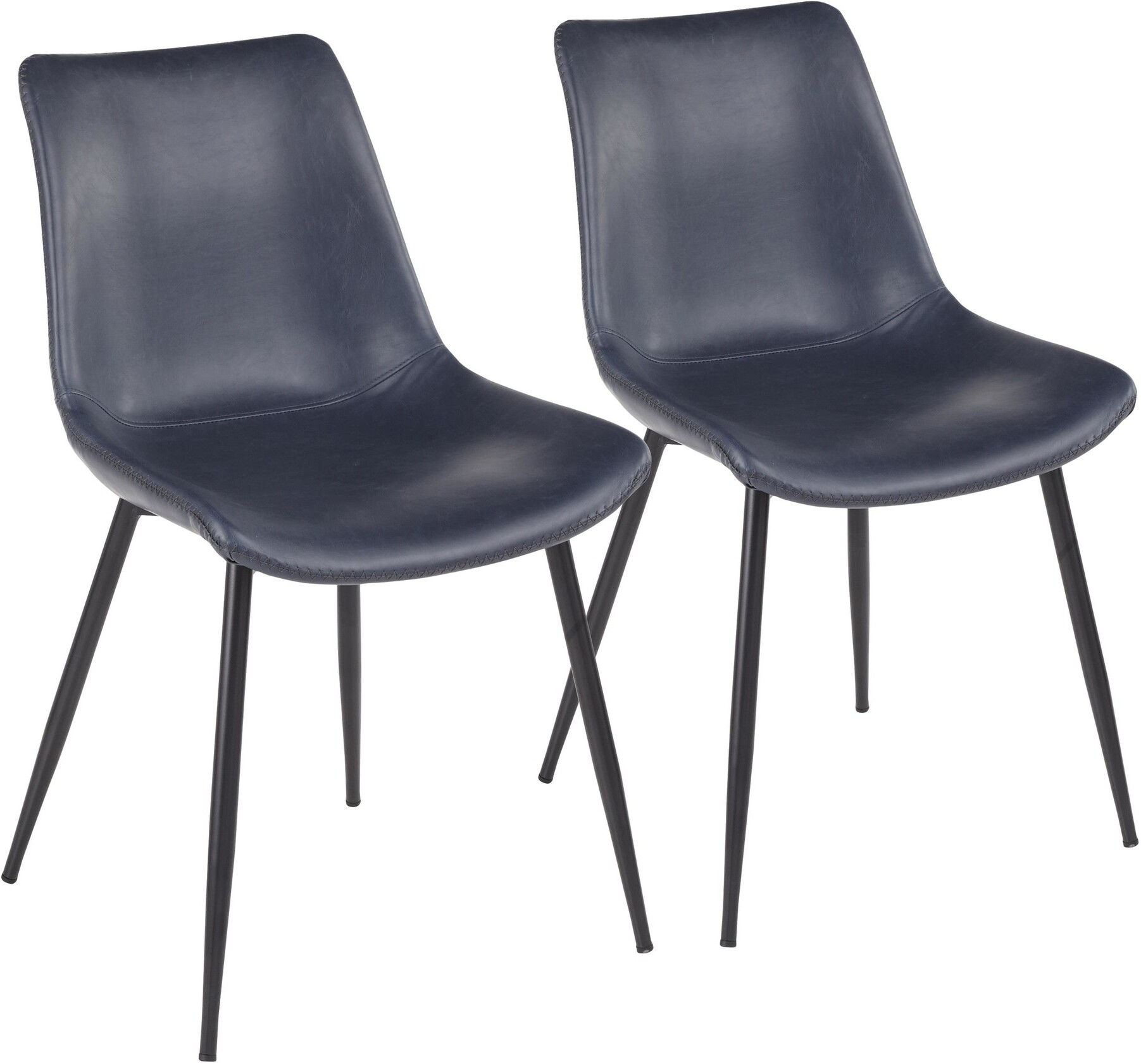 Durango Dining Chair In Black With Vintage Blue Faux Leather Set Durango Dining Chair In Black With Vintage Blue Faux Leather Set