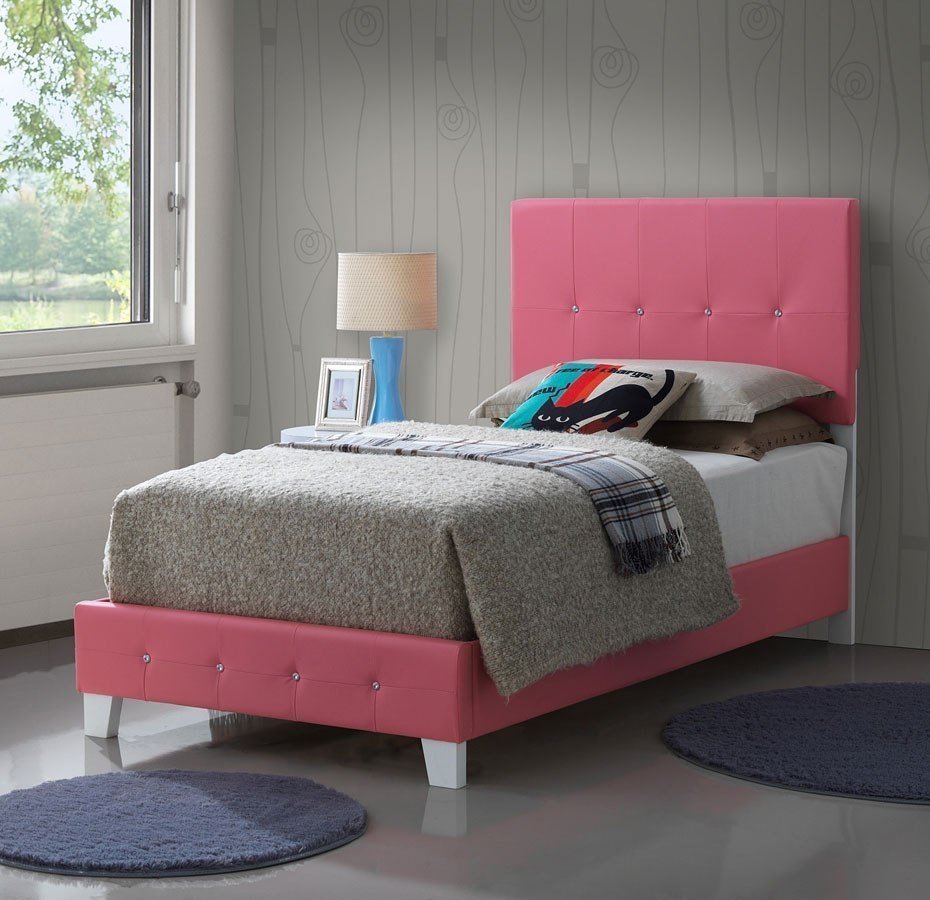 G2617 Pink Upholstered Bed (Twin) 1StopBedrooms