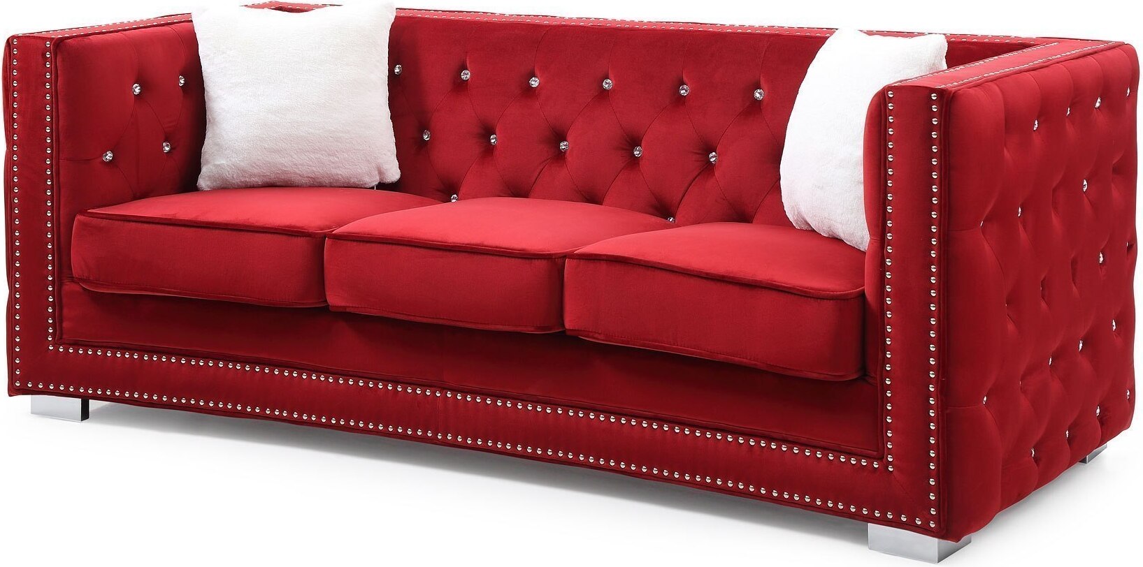 Miami Sofa (Red) 1StopBedrooms.