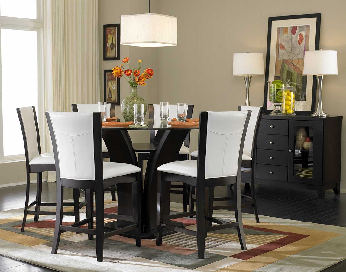 Daisy Round Counter Height Dining Room, Tall Round Dining Room Table Set