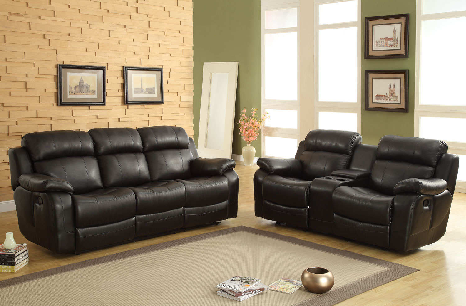 Marille Black Reclining Living Room Set 1stopbedrooms