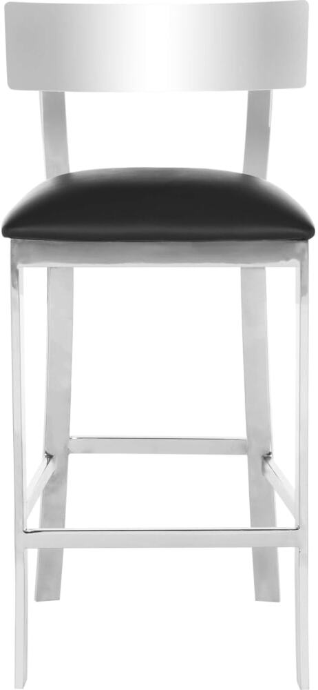 Abby Black and Chrome 35 Inch Stainless Steel Counter Stool by