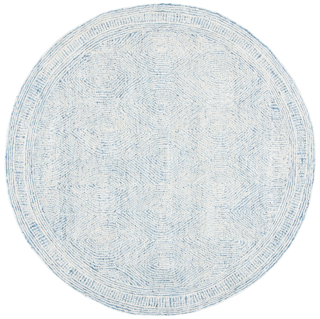Abstract 10' x 10' Round Area Rug In Ivory and Blue by Safavieh ...