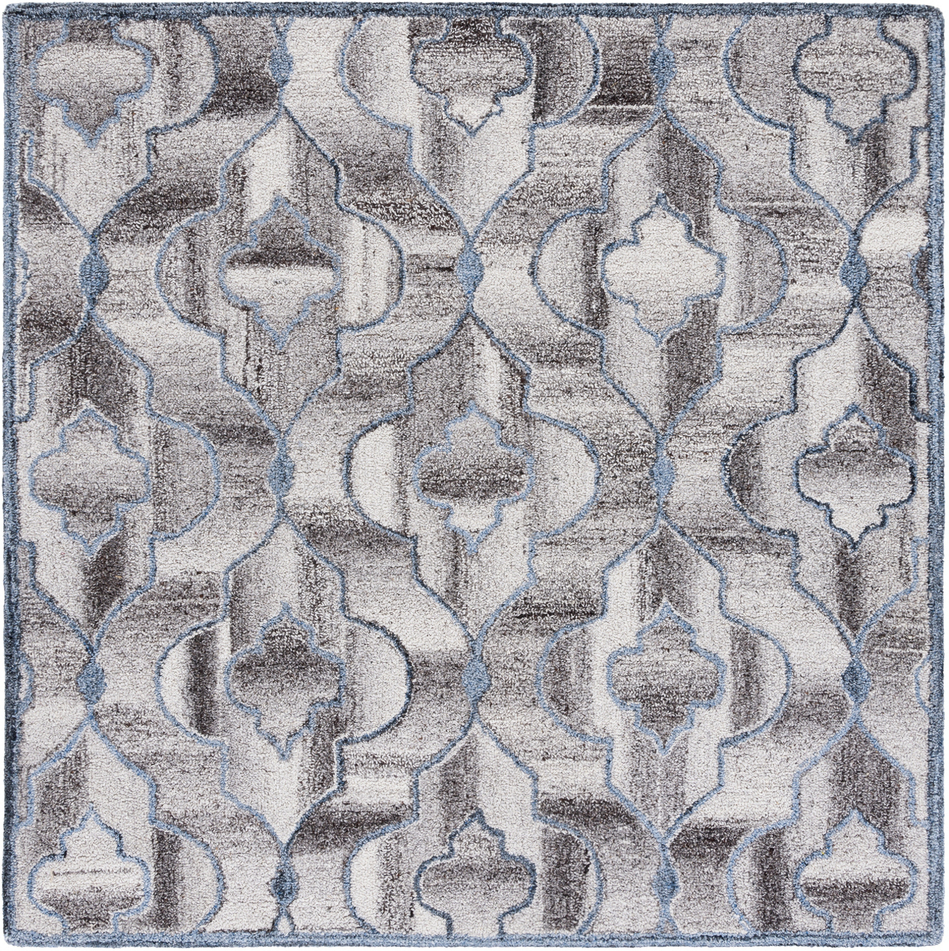 Abstract Hand Tufted Blue and Brown 6' x 6' Square Rugs by Safavieh ...