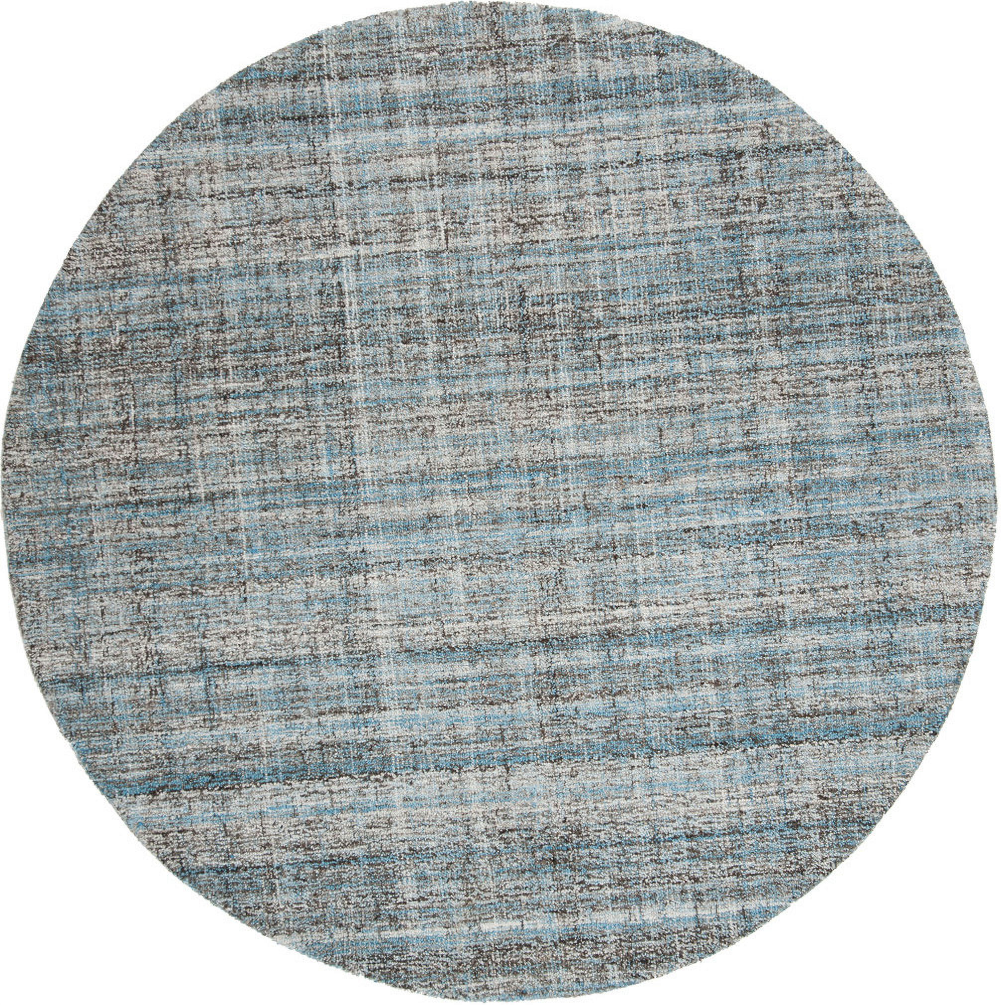 Abstract Hand Tufted Blue and Multi 4' x 4' Round Round Rugs by