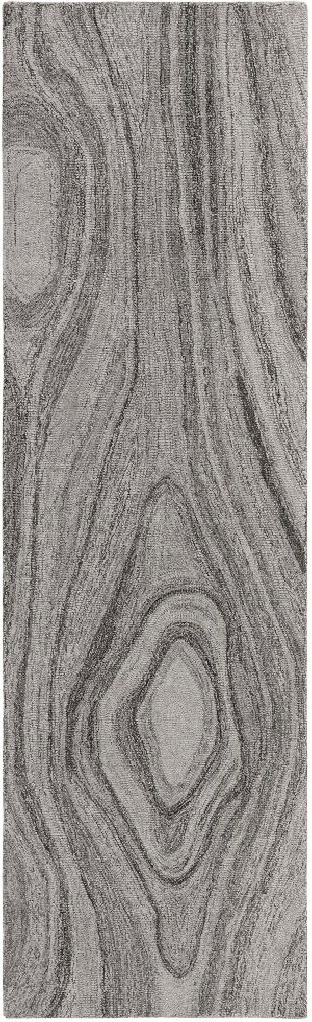 Abstract Hand Tufted Grey 2'-3