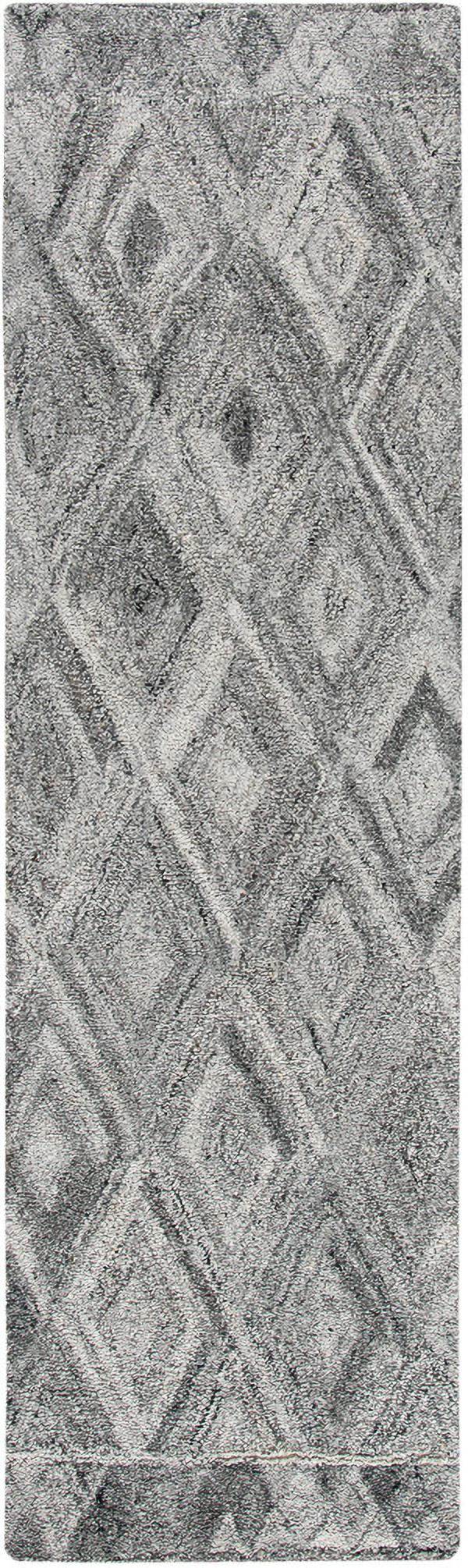 Abstract Hand Tufted Grey and Black 2'-3