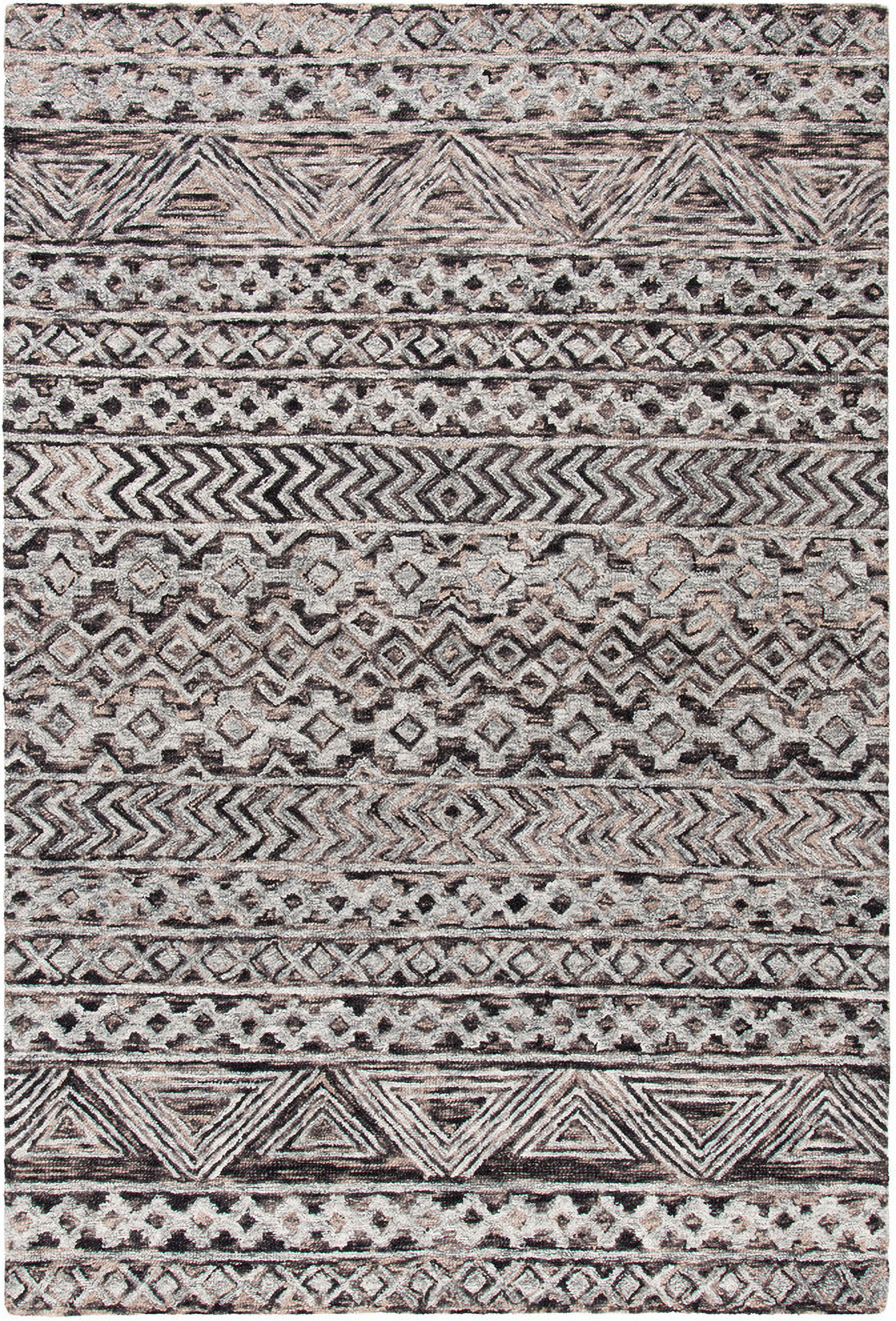 Abstract Hand Tufted Grey and Brown 8' x 10' Large Rectangle Rugs by ...