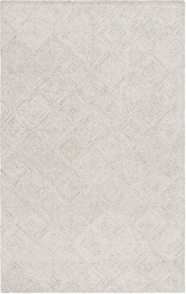 Abstract hand tufted grey and ivory 8 x 10 medium rectangle rugs