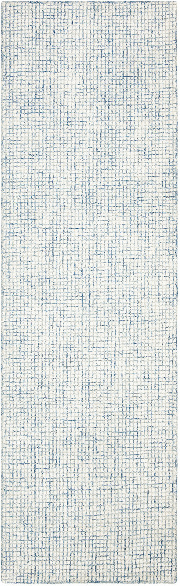 Abstract Hand Tufted Ivory And Blue 2 3 X 14 Runner Rugs ABT470M 214 abstract-hand-tufted-ivory-and-blue-2-3-x-14-runner-rugs-abt470m-214