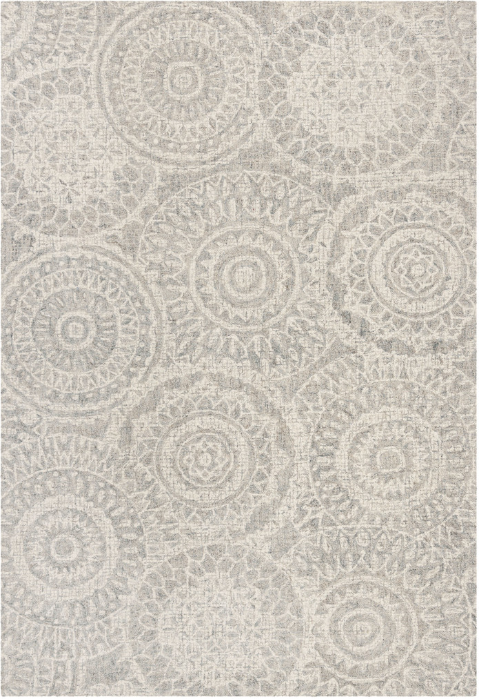 Abstract Hand Tufted Ivory and Grey 10' x 14' Large Rectangle Rugs ...