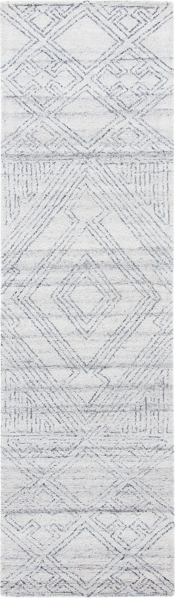 Abstract Hand Tufted Ivory And Grey 2 3 X 12 Runner Rugs ABT144A 212 Abstract hand tufted ivory and grey 2 3 x 12 runner rugs abt144a 212