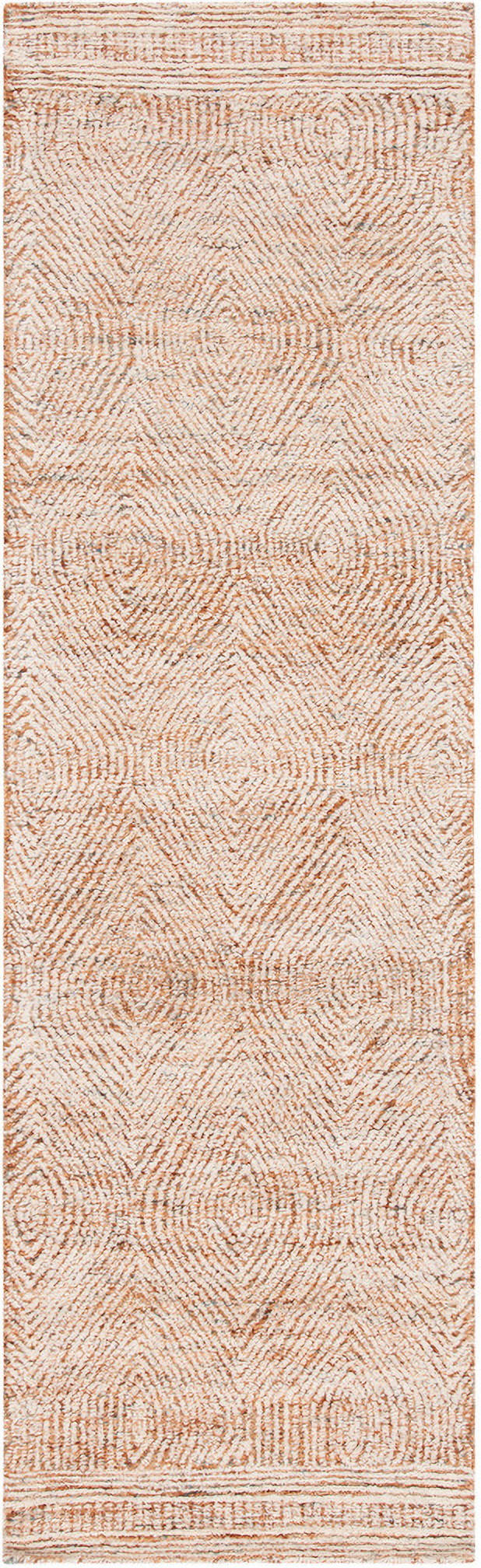 Abstract Hand Tufted Ivory and Rust 2'-3