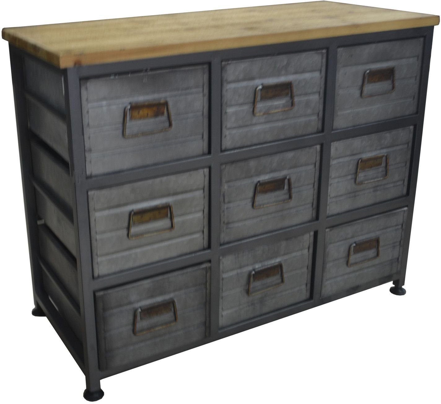 Grant Aged Metal 9 Drawer Accent 1StopBedrooms.