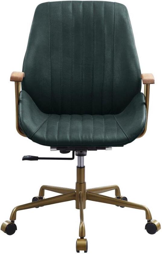 Acme Argrio Office Chair In Dark Green Top Grain Leather